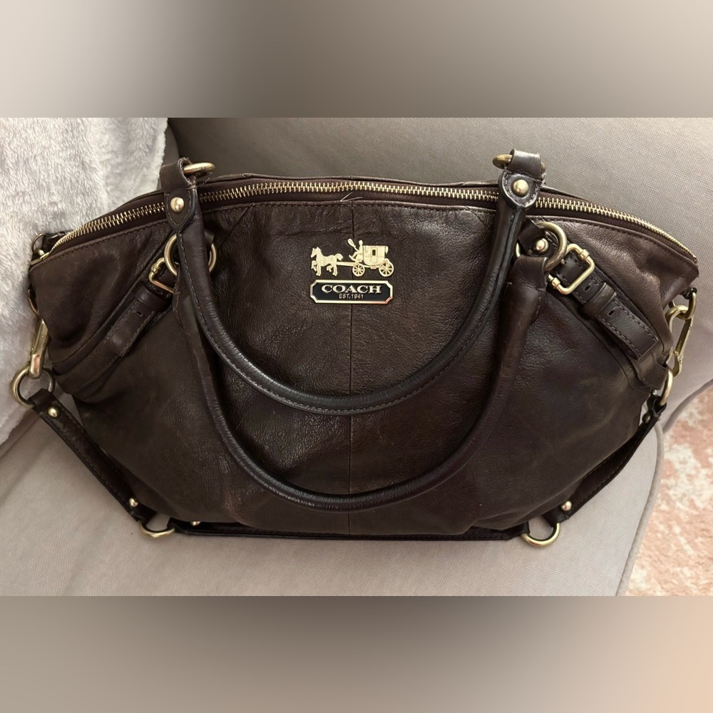 Coach Leather Madison Sophia Satchel Handbag.